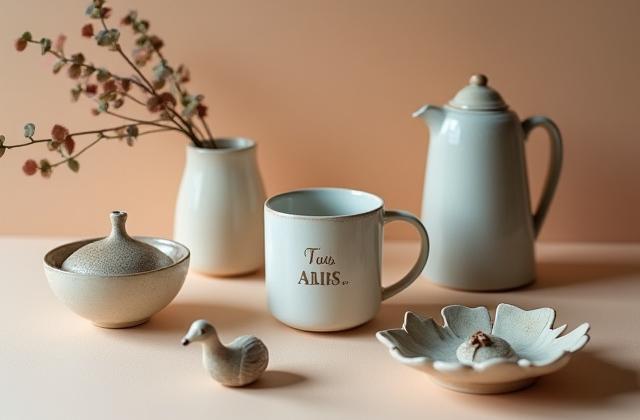 Sammlung von individuell gefertigten Keramikgeschenken